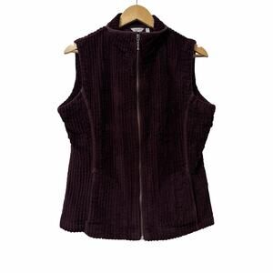 Woolrich Womens Corduroy Full Zip Vest Size M Purple Chore Country‎ Outdoors EUC
